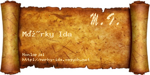 Márky Ida névjegykártya